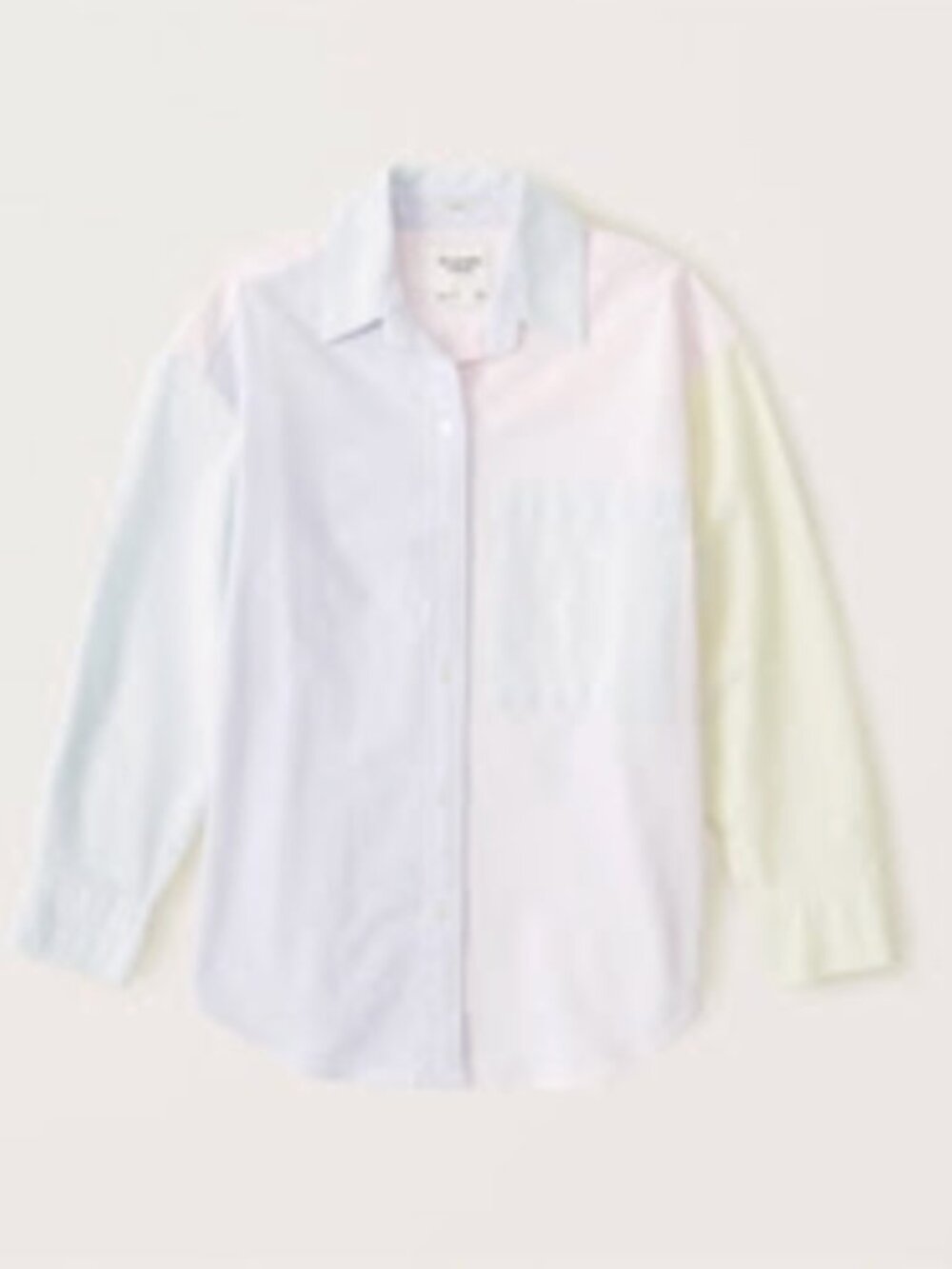 Abercrombie & Fitch Oversized Colorblock Oxford Button-Up Shirt